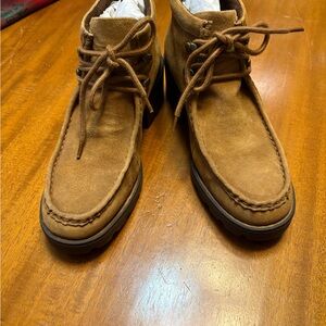 Born Women's Tan Suede Heeled Boots